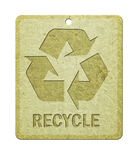 Etikett mit Recycling-Symbol. — Stockfoto