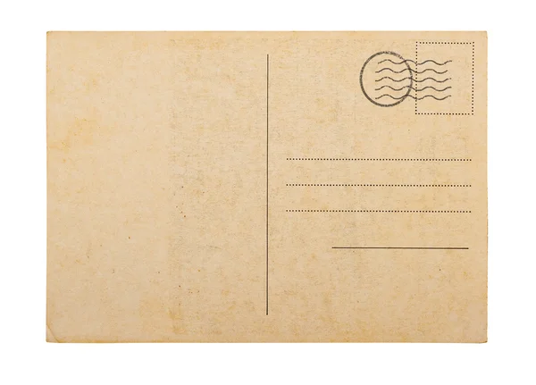Old blank post card white background — Stock Photo, Image