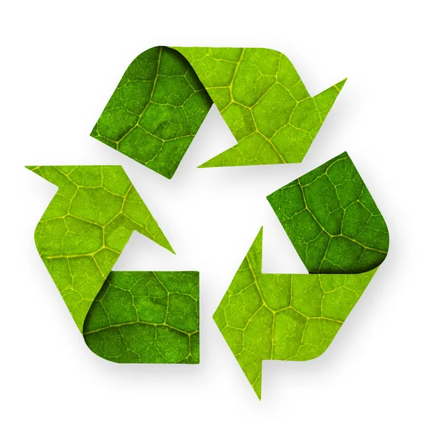 Folha de símbolo de reciclagem . — Fotografia de Stock