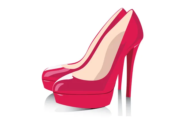 Zapatos rojos sobre fondo blanco — Vector de stock