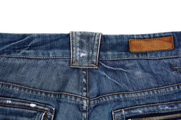 Blue denim jeans isolated on white — Stock Photo, Image