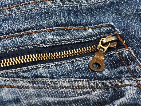 Zip jeans detail — Stock Photo, Image