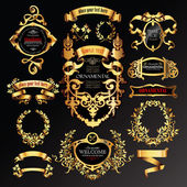 Vector set of labels with gold elements.