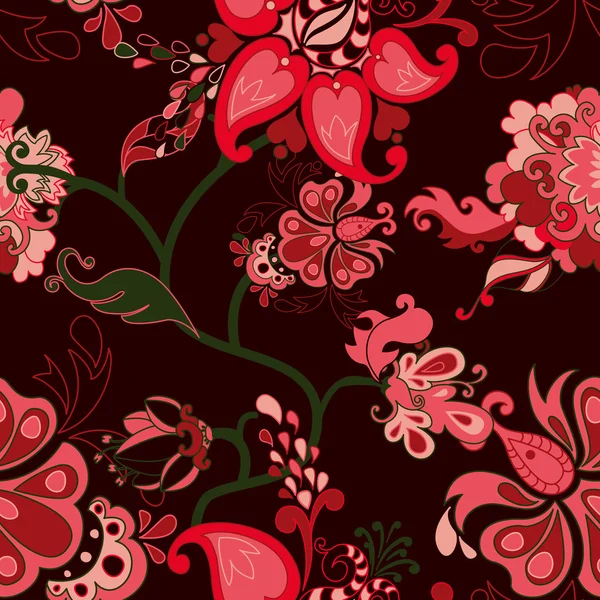 抽象的な花のベクトルのシームレスなパターン — ストックベクタ