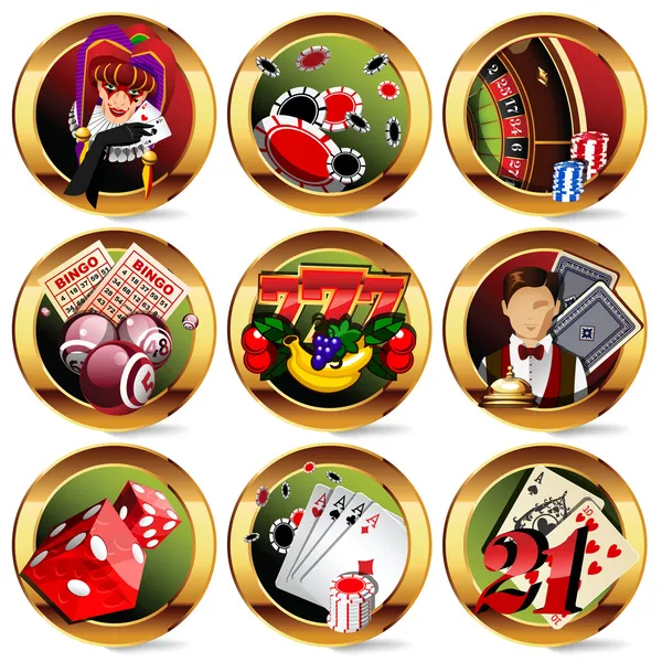 Набор векторных иконок казино или азартных игр Eps8 — стоковый вектор