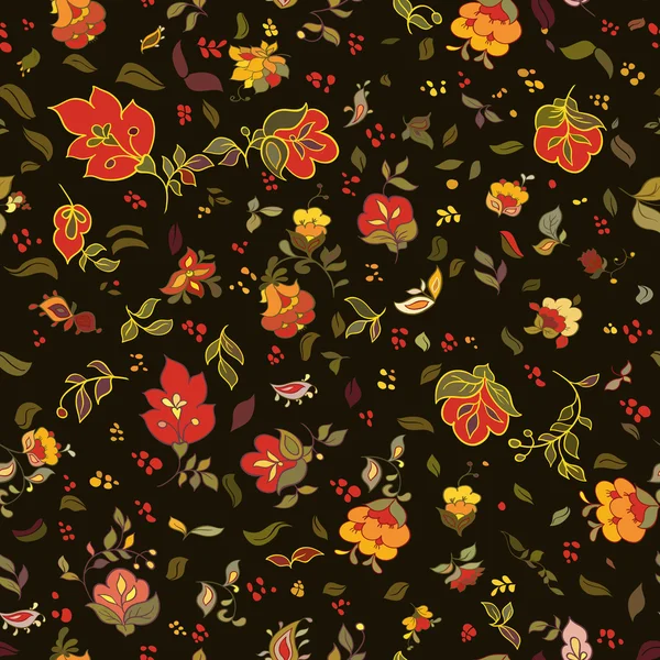 Vecteur rétro floral motif sans couture — Image vectorielle