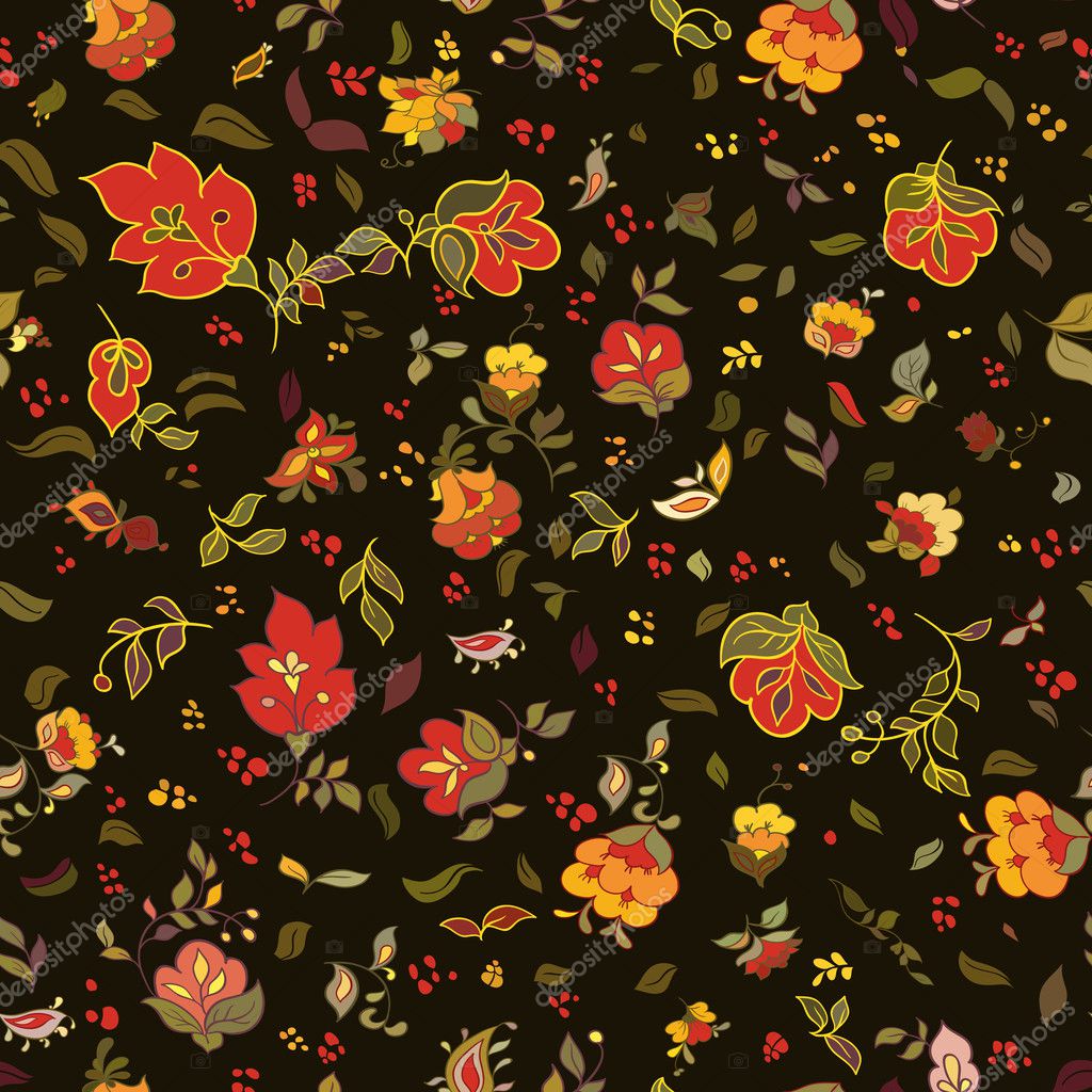 Vector Retro Floral Seamless Pattern Stock Vector Image By C Sonulkaster