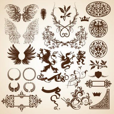 Heraldic elements clipart