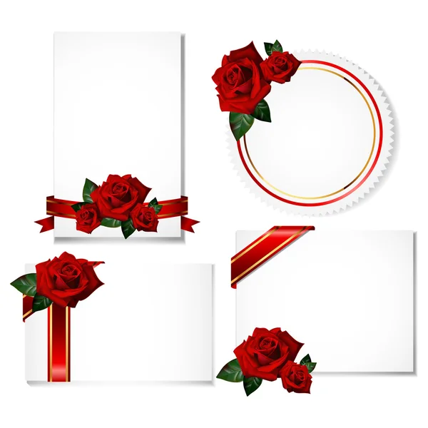 Cartes de voeux avec rose — Image vectorielle