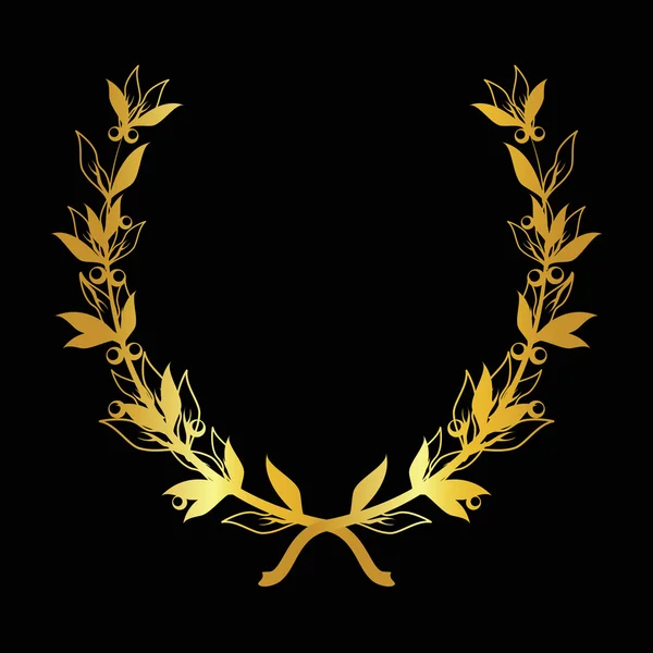 Golden laurel branch — Stock Vector