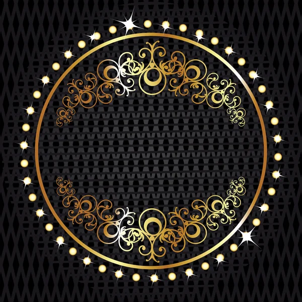 Étiquette dorée sur fond noir texturé — Image vectorielle
