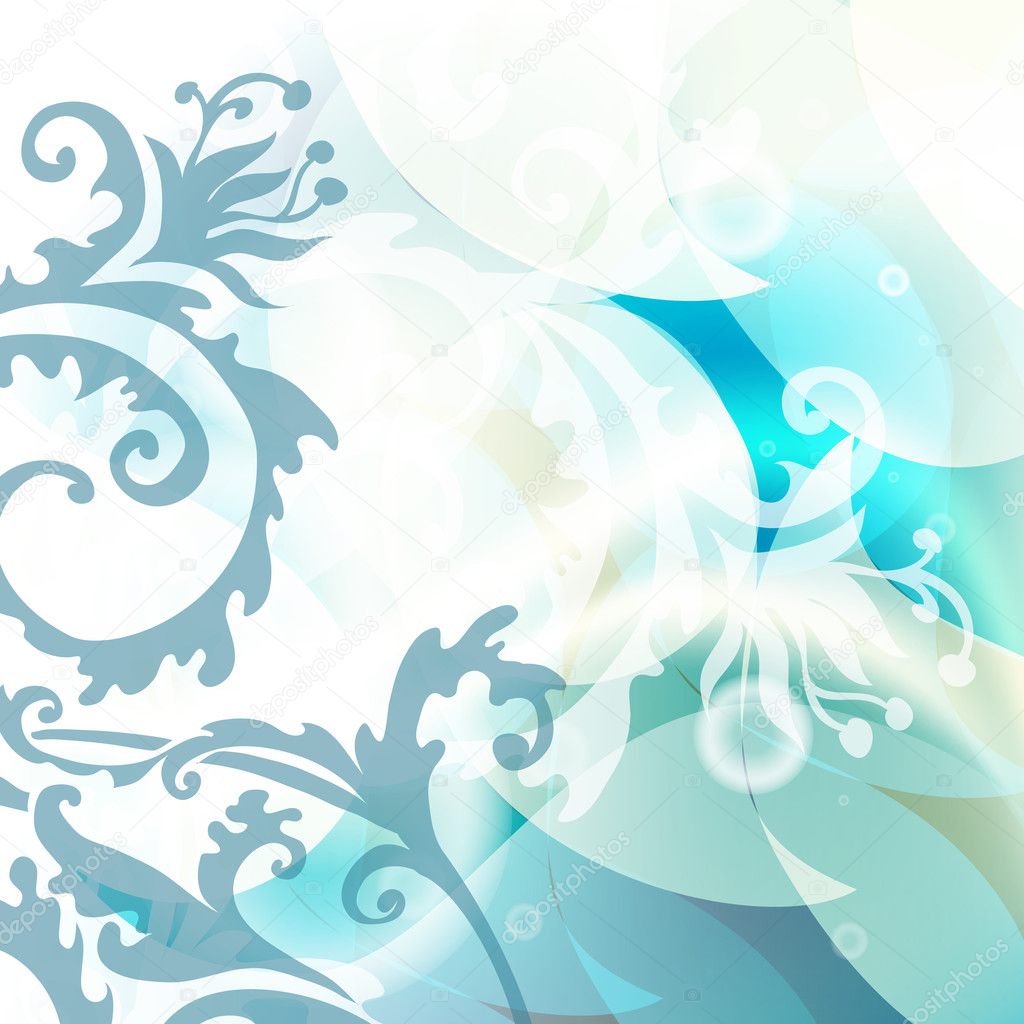 Blue floral background Stock Vector Image by ©Sonulkaster #9409272