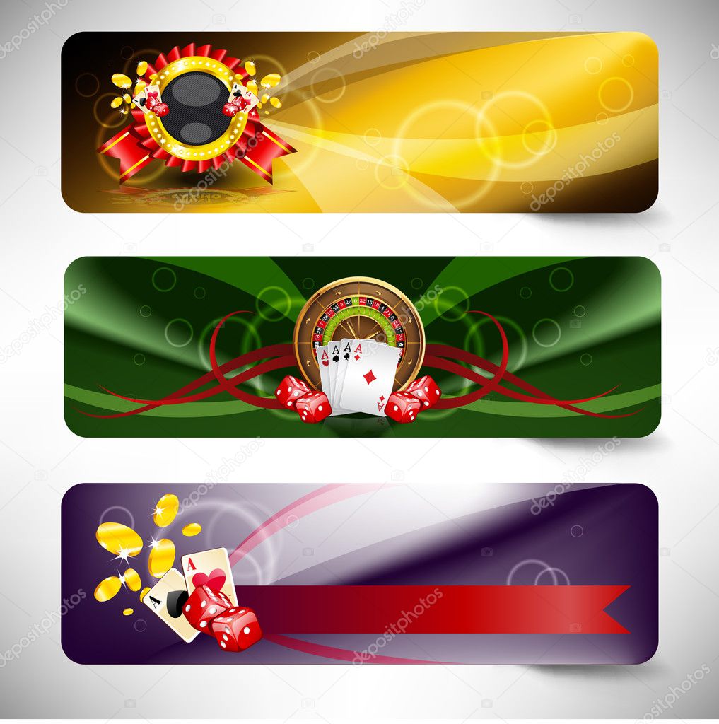 Set of vector casino banners