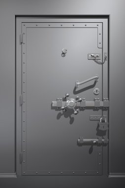 Secure metallic door clipart