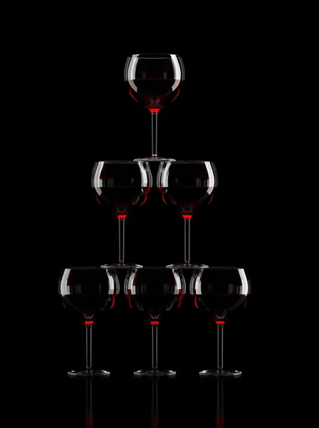 葡萄酒玻璃金字塔 — 图库照片