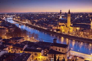 Verona at night - Italy clipart