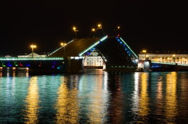 Breeding Palace Bridge. Night of St. Petersburg. Russia clipart