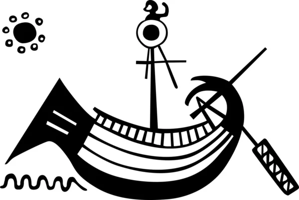 Antica Grecia barca — Vettoriale Stock