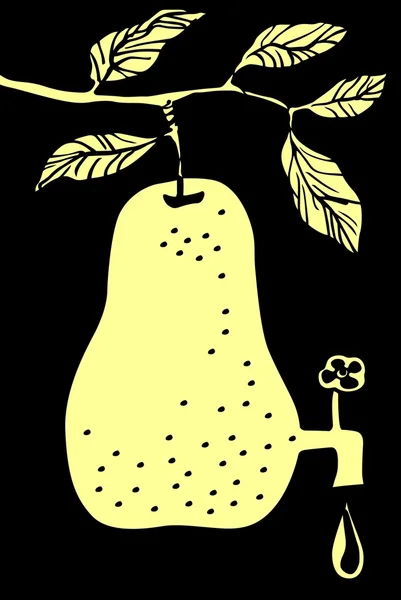 Big pear — Stock Vector