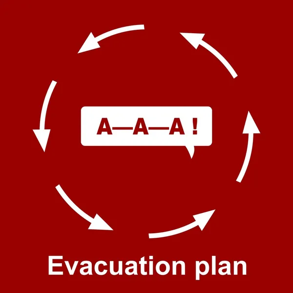 Plan d'évacuation d'urgence — Image vectorielle