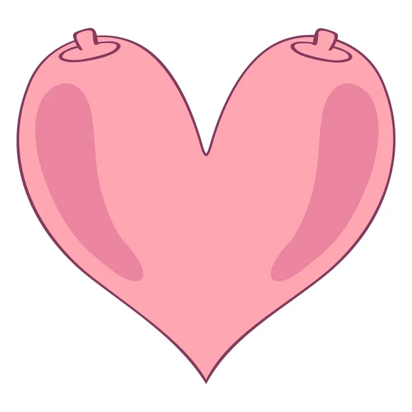 Balloon in the form of woman breast — Vector de stock