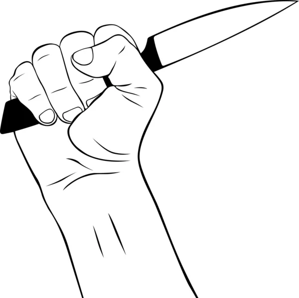 Messer in der Hand — Stockvektor