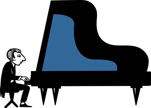 Músico de piano — Vetor de Stock