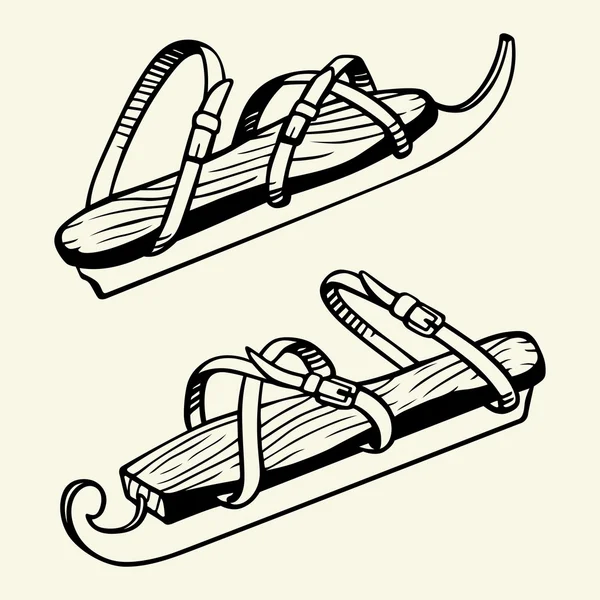 Antike Schlittschuhe — Stockvektor