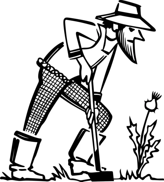 Человек с лопатой — стоковый вектор