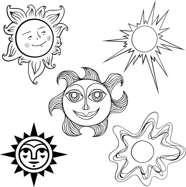 stock vector Set of suns