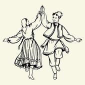 taneční pár v tradičních krojích