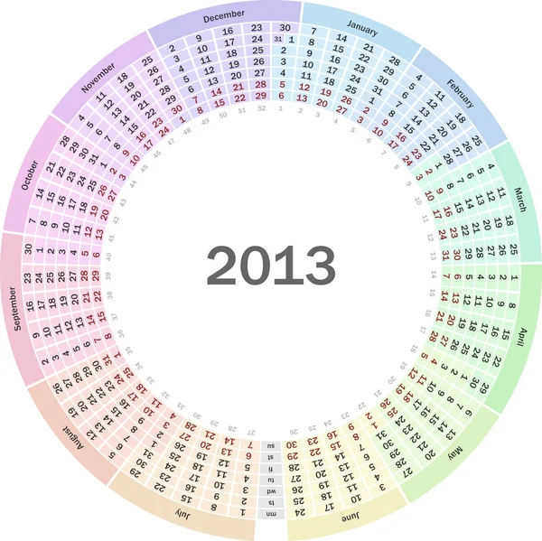 Kalendář 2013 — Stockový vektor