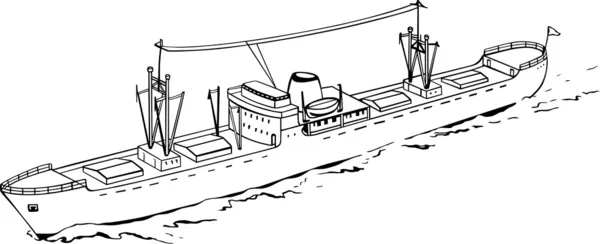 Πλοίο στη θάλασσα — Διανυσματικό Αρχείο