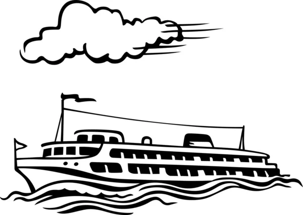 Schiff auf See — Stockvektor
