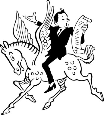 Poet on Pegasus clipart