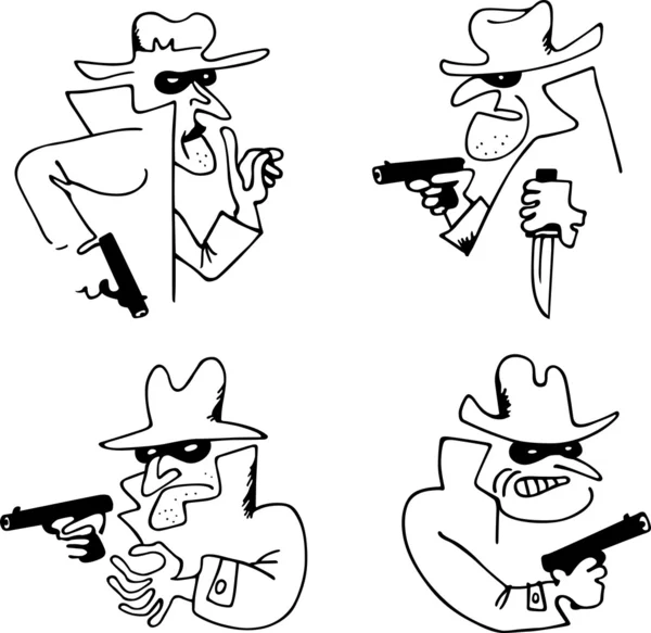 Gángster con pistola — Archivo Imágenes Vectoriales