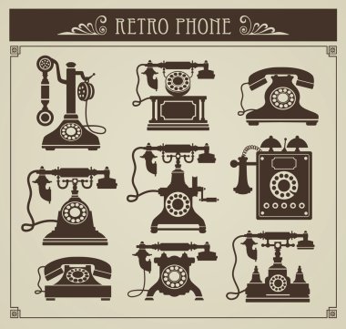 Vintage phones clipart