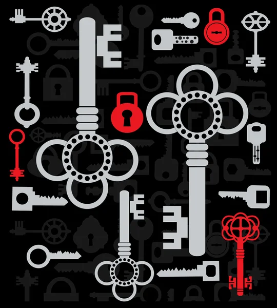 stock vector Silhouettes of keys