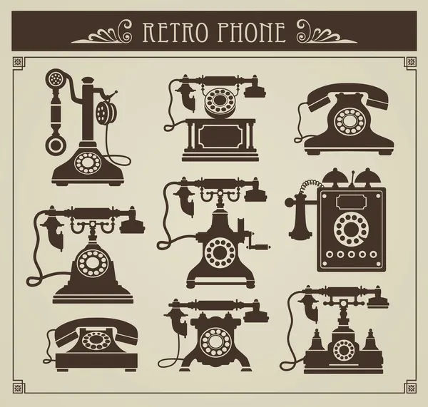 Telefones vintage — Vetor de Stock