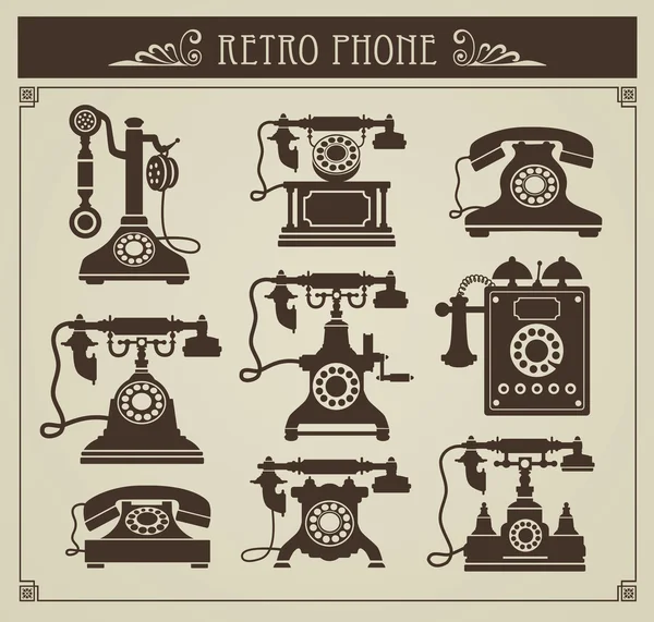 Vintage telefonok Jogdíjmentes Stock Illusztrációk