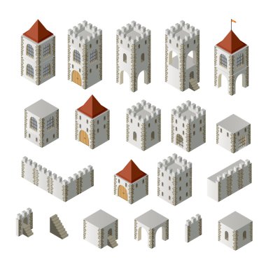 Medieval buildings clipart