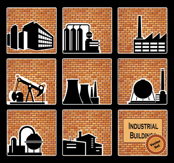 Endüstriyel binalar — Stok Vektör