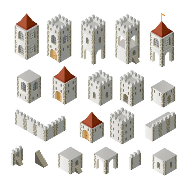 Ortaçağ binaları — Stok Vektör