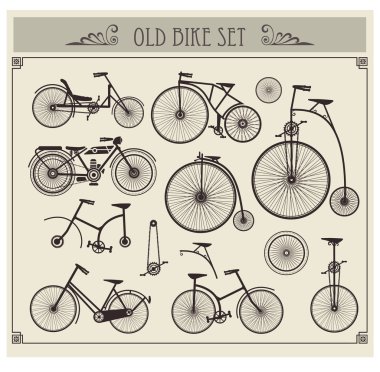 Old bikes clipart