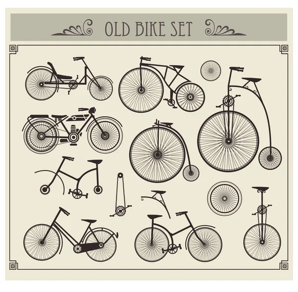 Old bikes — Stock Vector