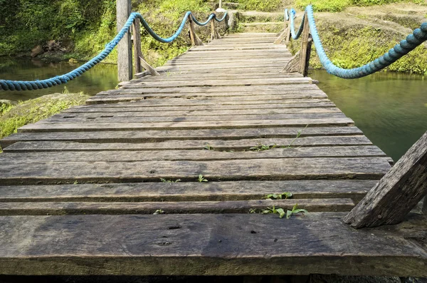 Drewniany most wiszący — Zdjęcie stockowe