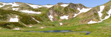 Mountain lake in pyrenees, Ariege, France clipart