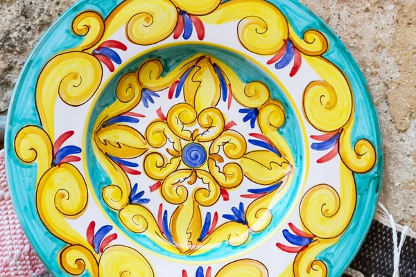 stock image Closeup of a traditional sicilian pottery