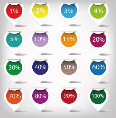 Percentage icons clipart