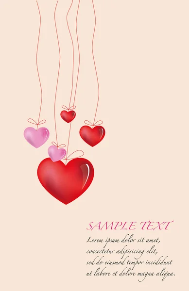 Pendant hearts — Stock Vector